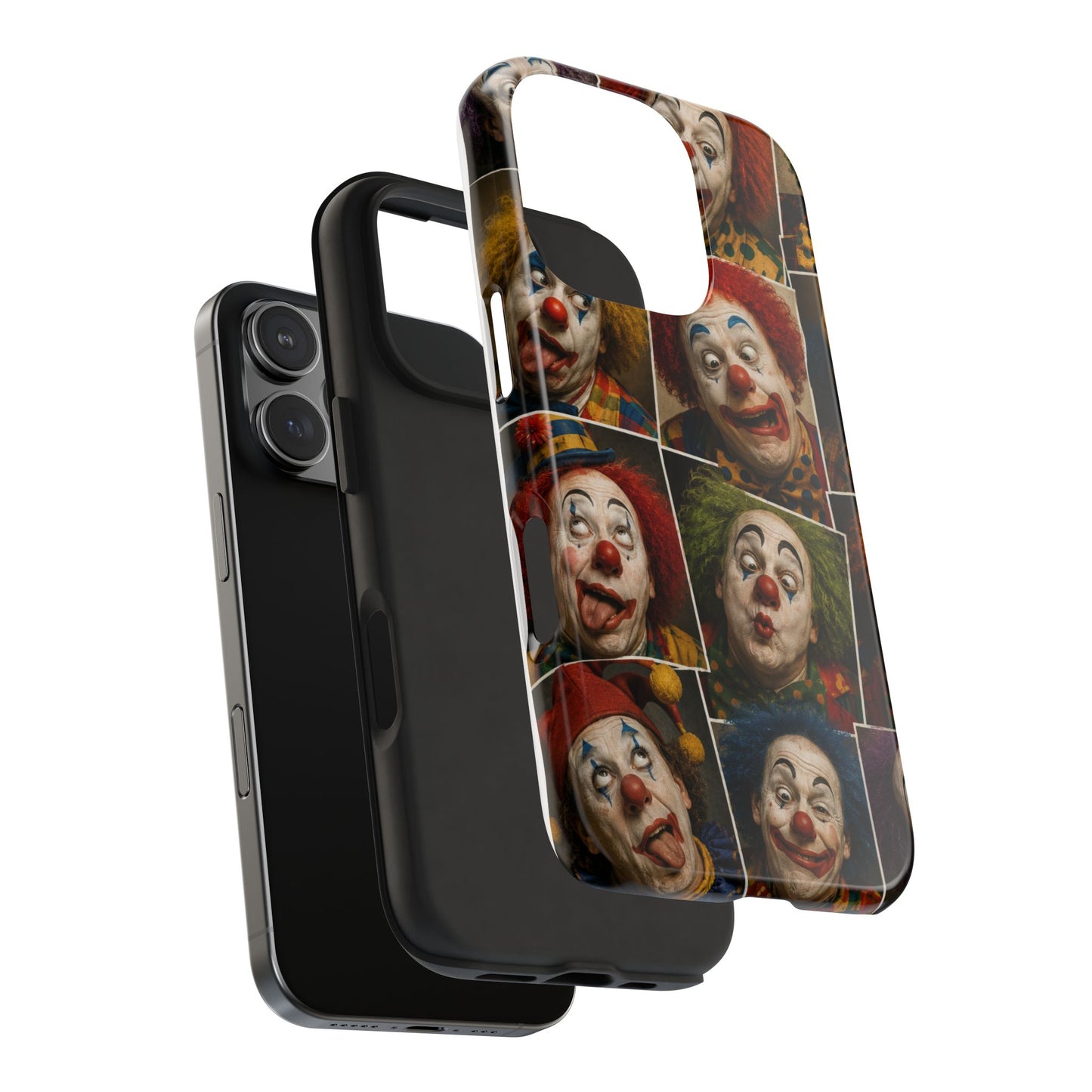 Clown Collage Tough Phone Case — Retro Carnival Horror Pattern