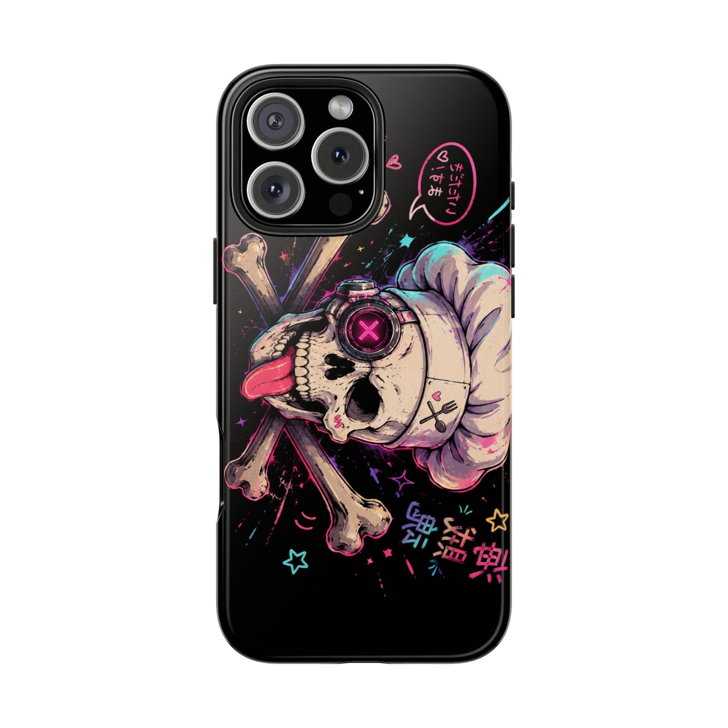 Skull & Crossbones Tough Phone Case — Neon Kawaii Punk Protection