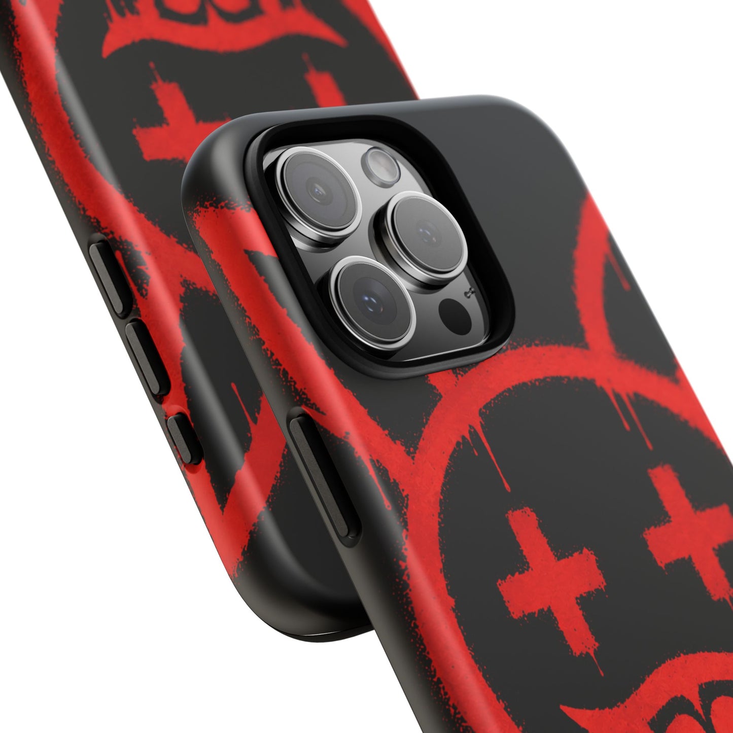 Phone Case - Metallic Souls Red Drip Smiley Graffiti Design
