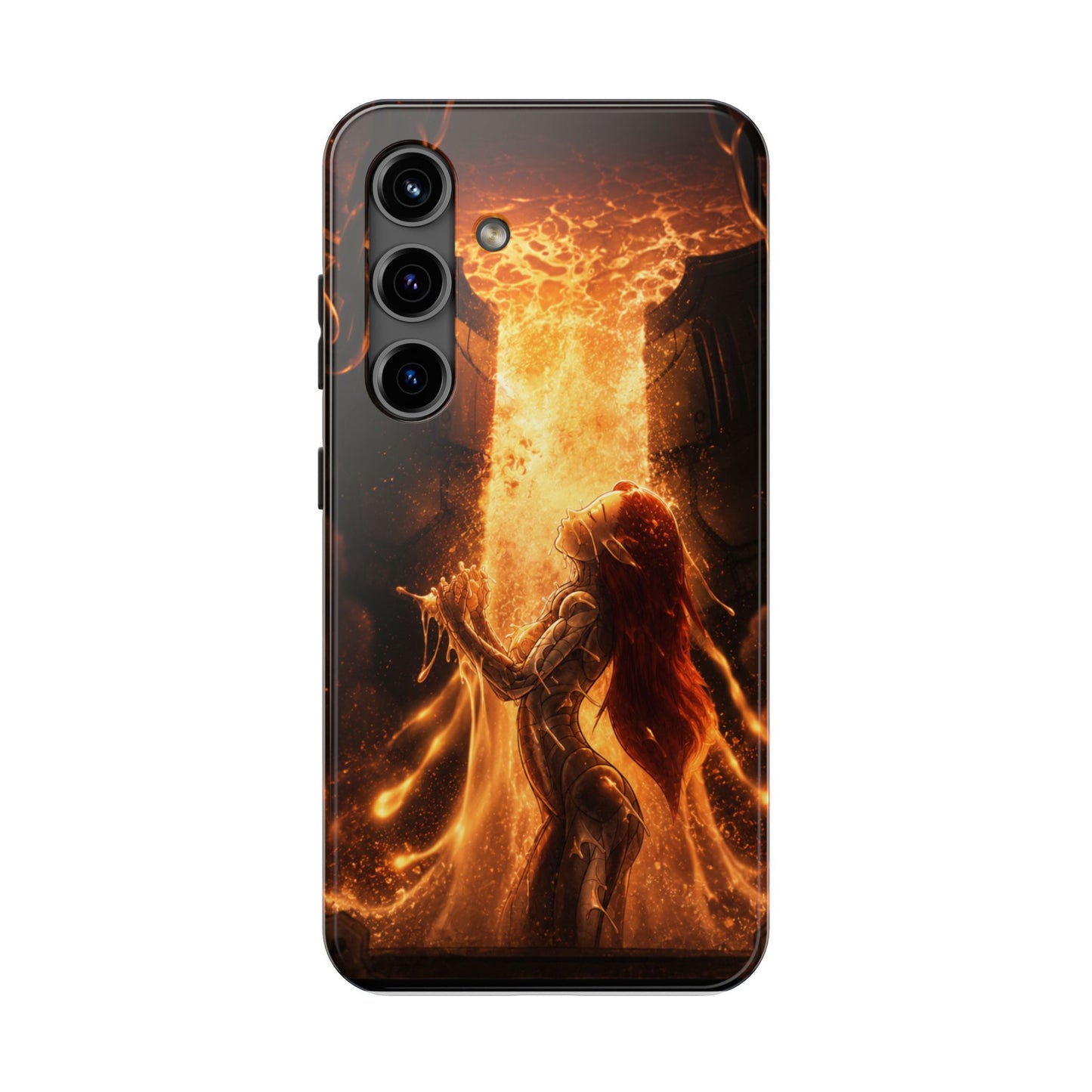 Fiery Phoenix Phone Case — Tough Protective iPhone Cover with Flame Warrior Art