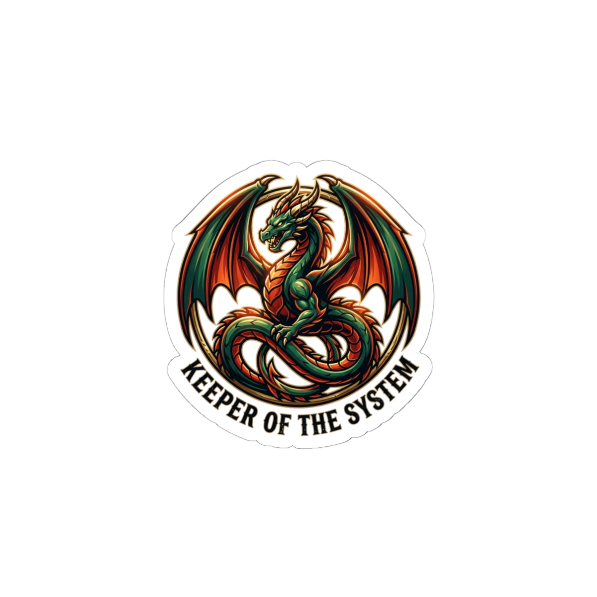 Keeper of the System Dragon Sticker | fantasy art, tattoo style