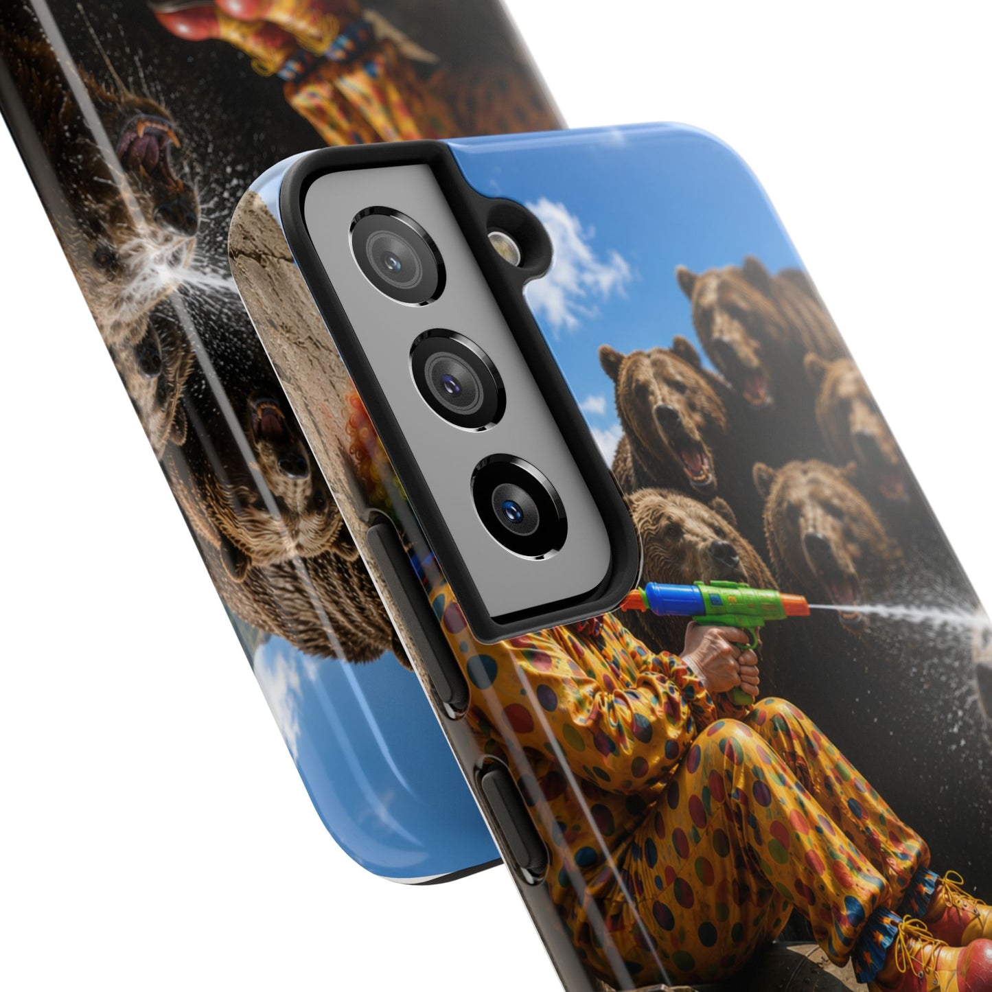 Tough Phone Case — Surreal Clown vs. Bears Protective Phone Cover