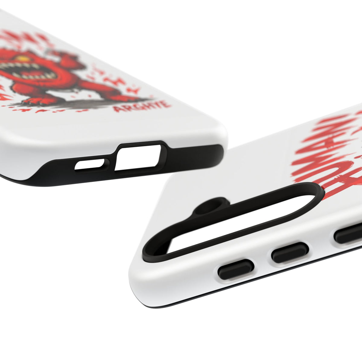 Angry Monster "HUMAN!" Phone Case — Cute Fiery Creature iPhone Cover