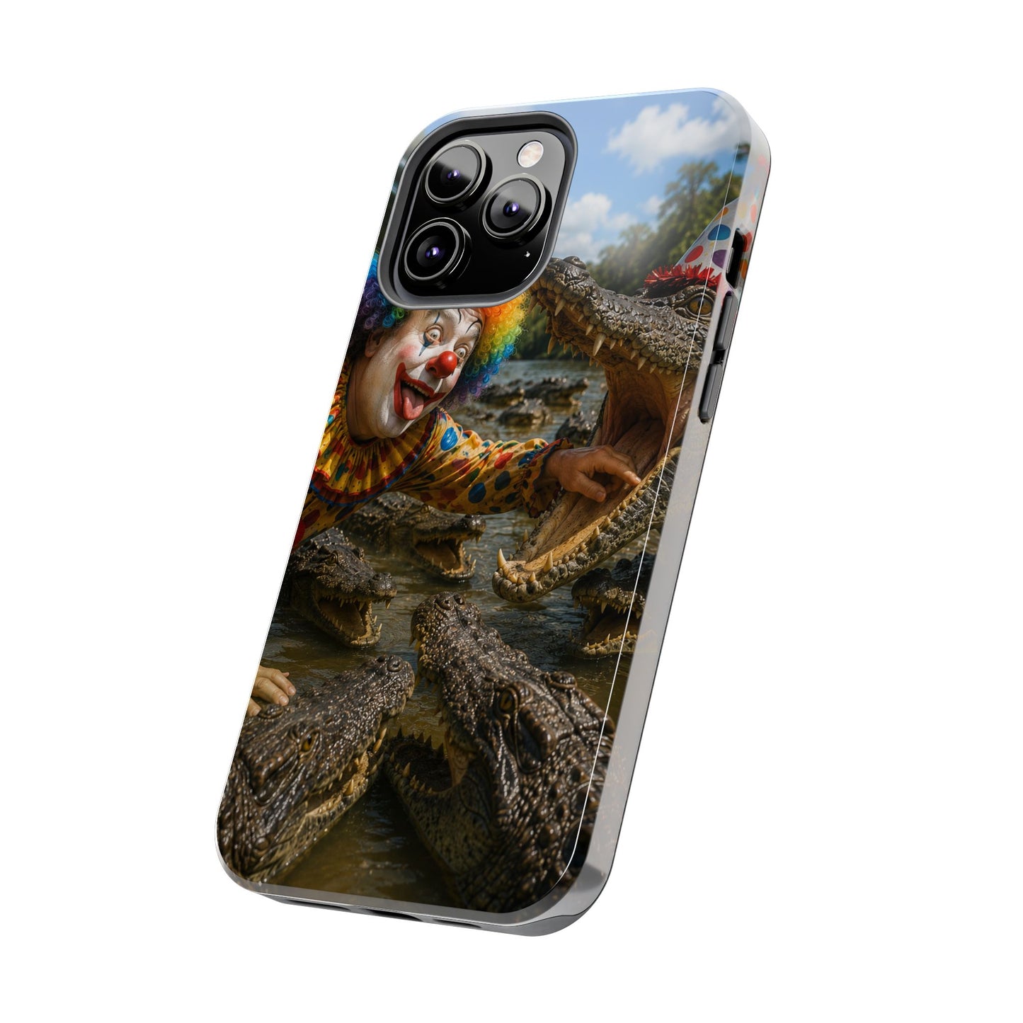 Creepy Clown Alligator Tough Phone Case — Horror Phone Cover for Scary Fans