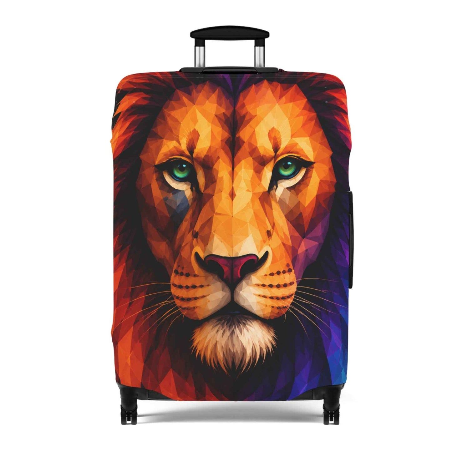 Lion Face Luggage Cover — Vibrant Rainbow Mane Travel Protector