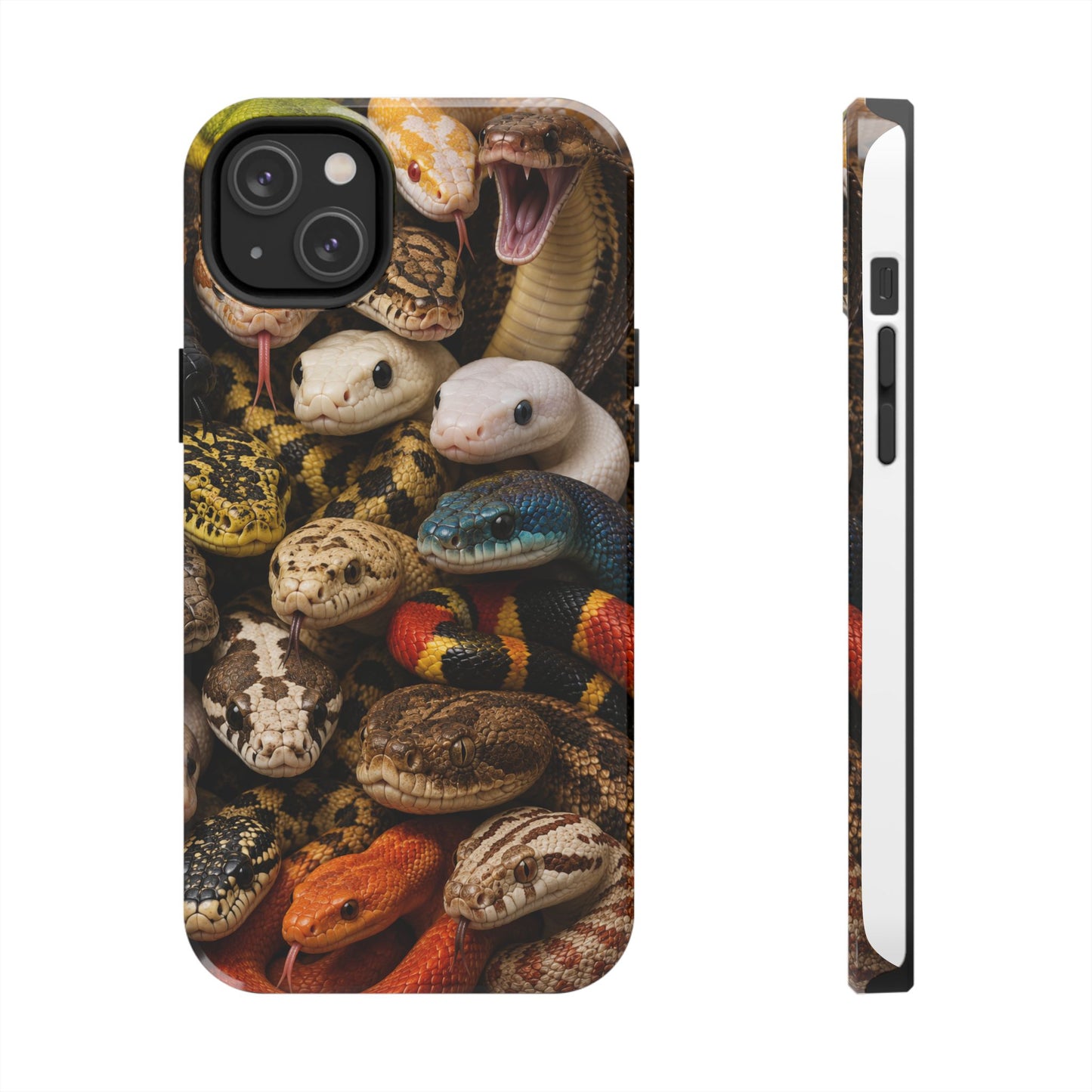 Snake Pattern Tough Phone Case — Colorful Snakes Protective Phone Cover