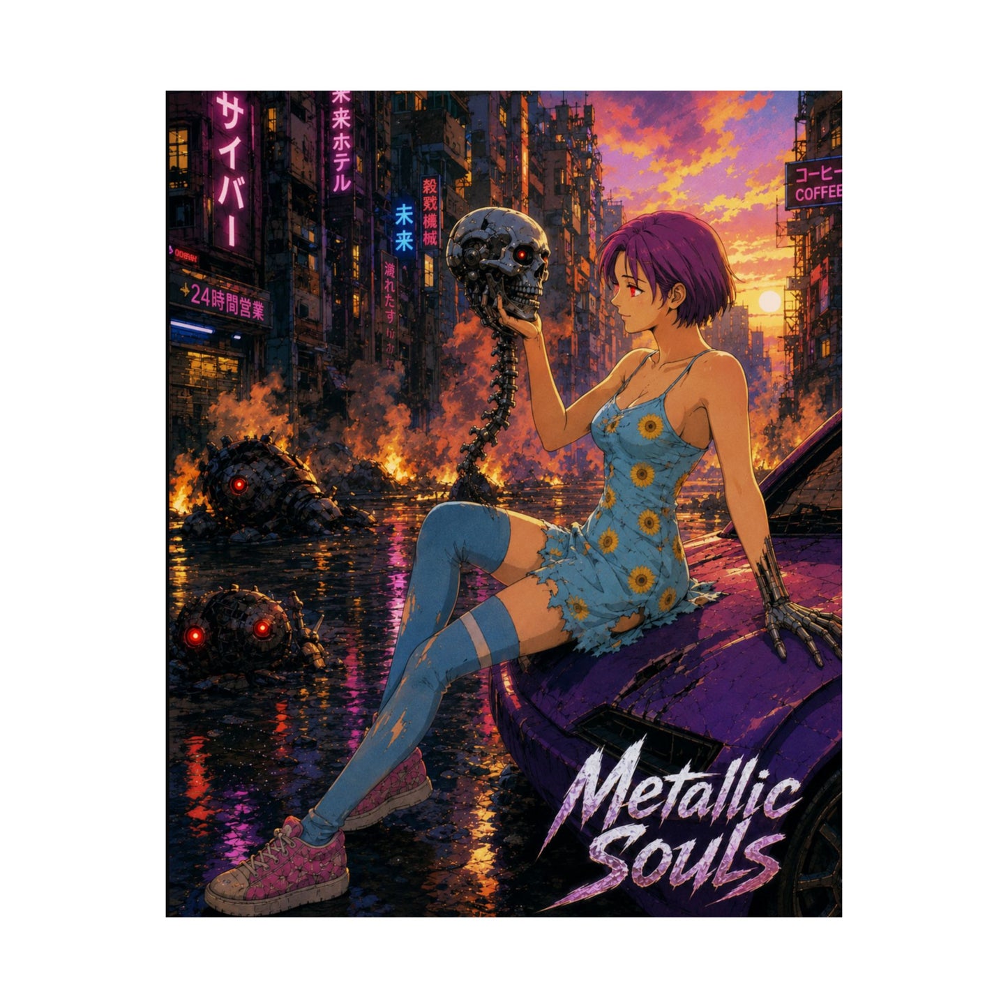 Metallic Souls Anime Poster — "Metallic Souls" Matte Vertical Art Print