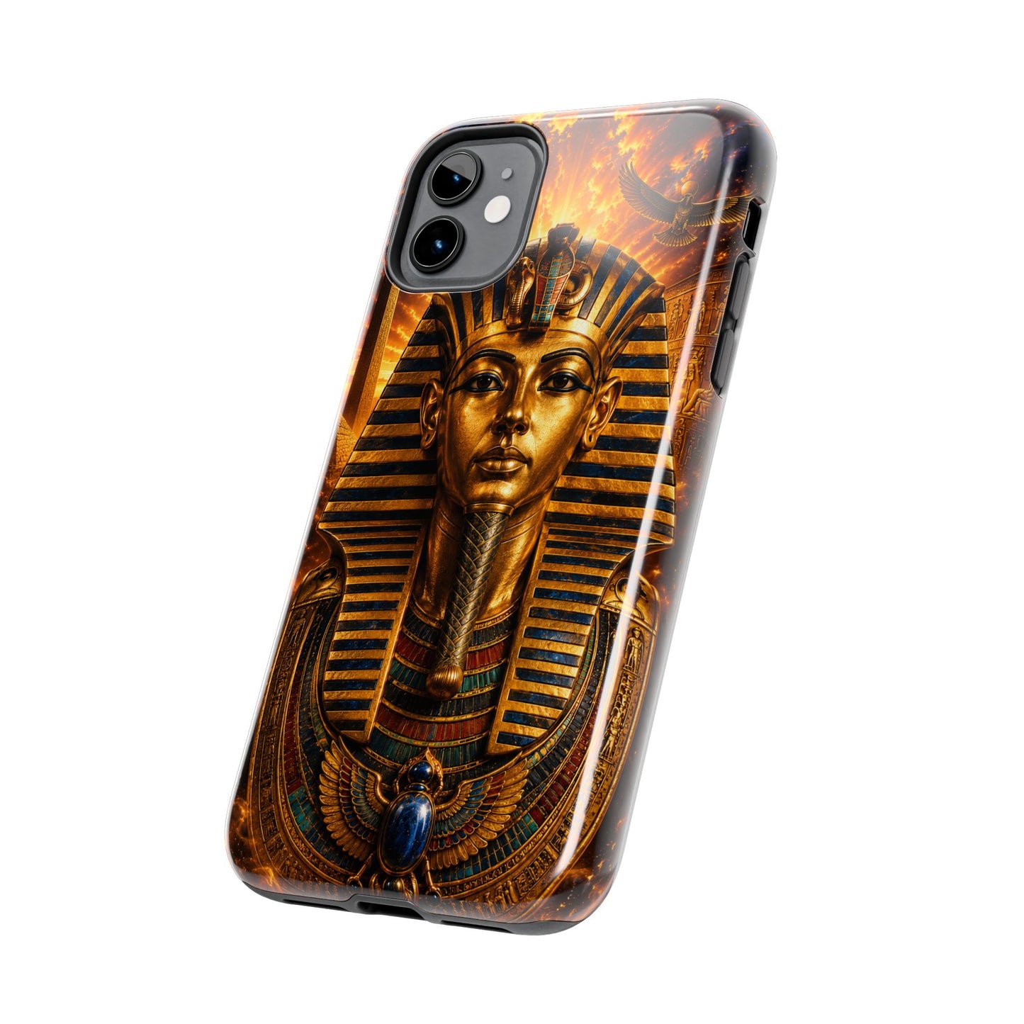 Egyptian Pharaoh Tough Phone Case — Protective Golden Tutankhamun Design