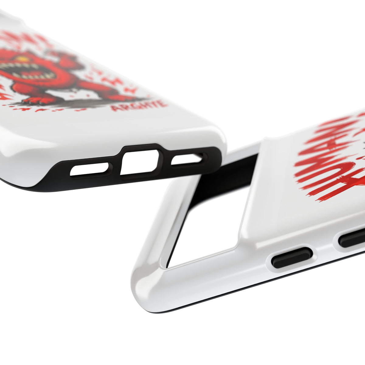 Angry Monster "HUMAN!" Phone Case — Cute Fiery Creature iPhone Cover