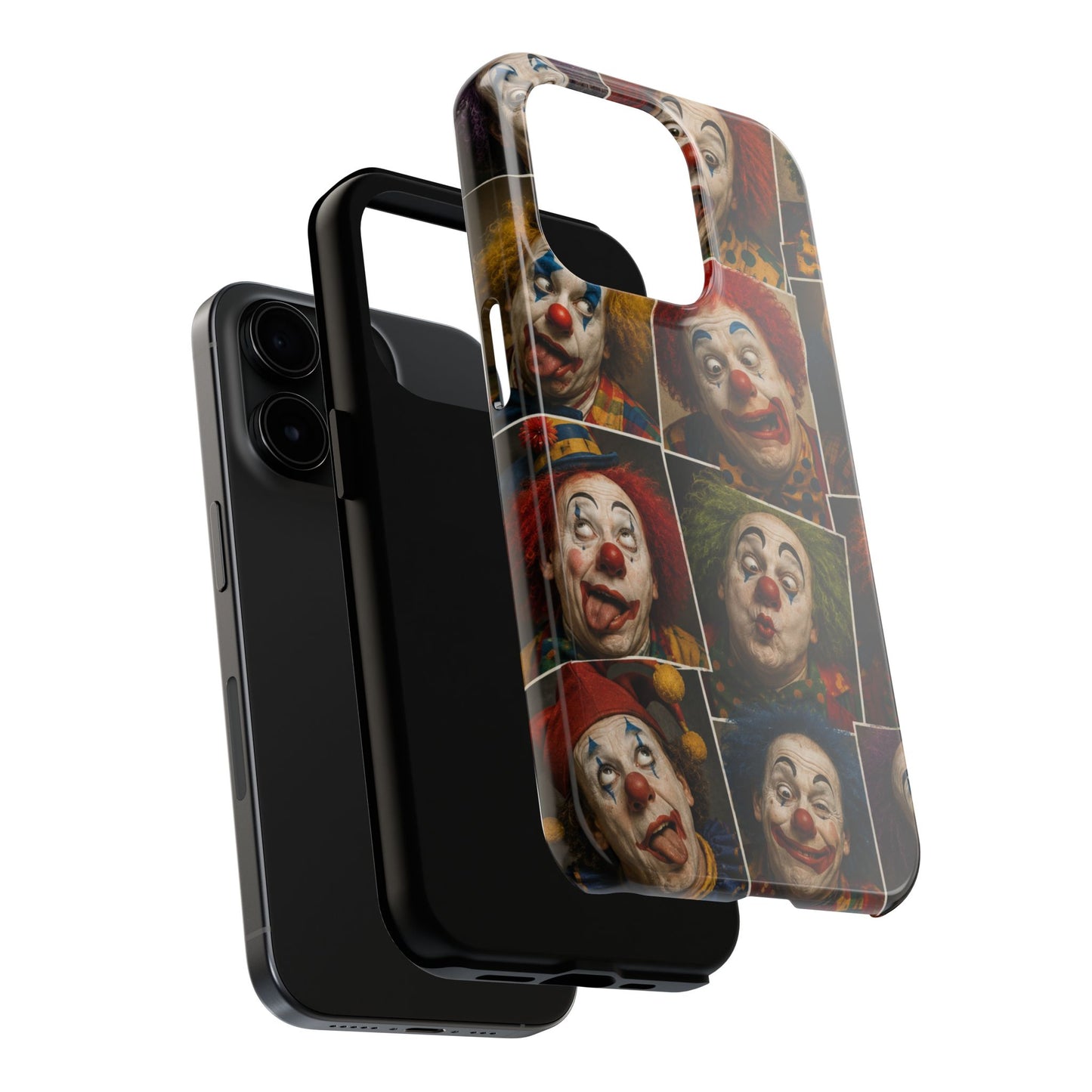 Clown Collage Tough Phone Case — Retro Carnival Horror Pattern