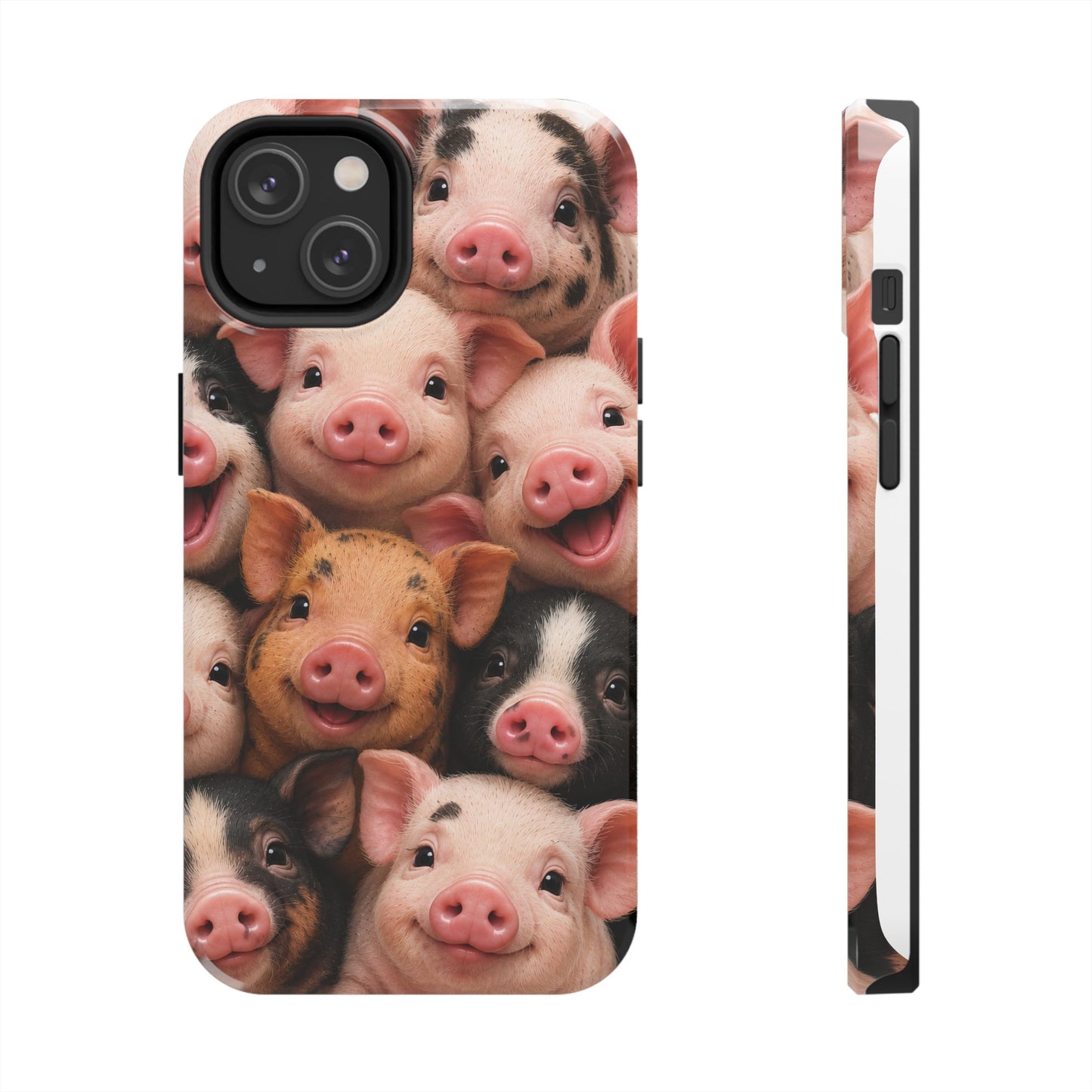 Pig Faces Tough Phone Case — Cute Farm Animal iPhone Protective Cover