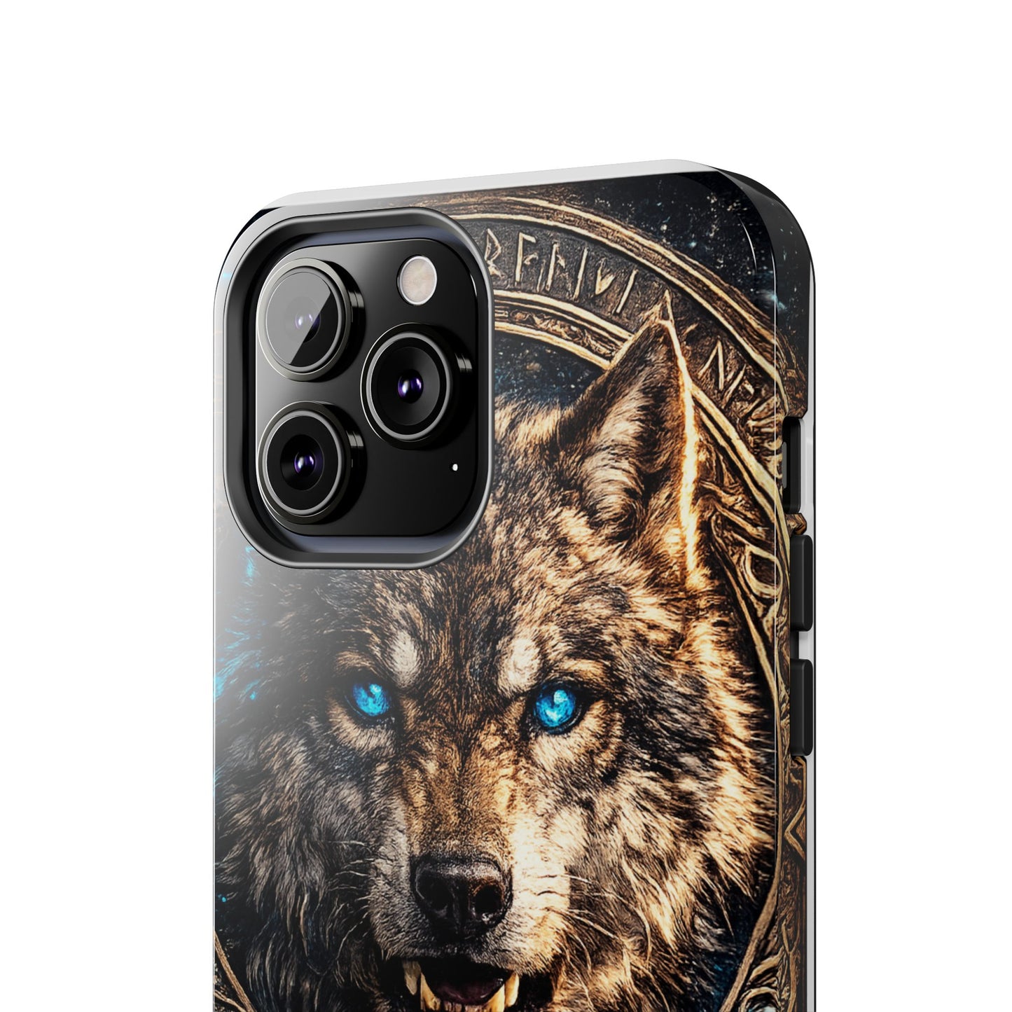 Wolf Pentagram Phone Case - Rugged Mystic Phone Cover with Glowing Blue Eyes