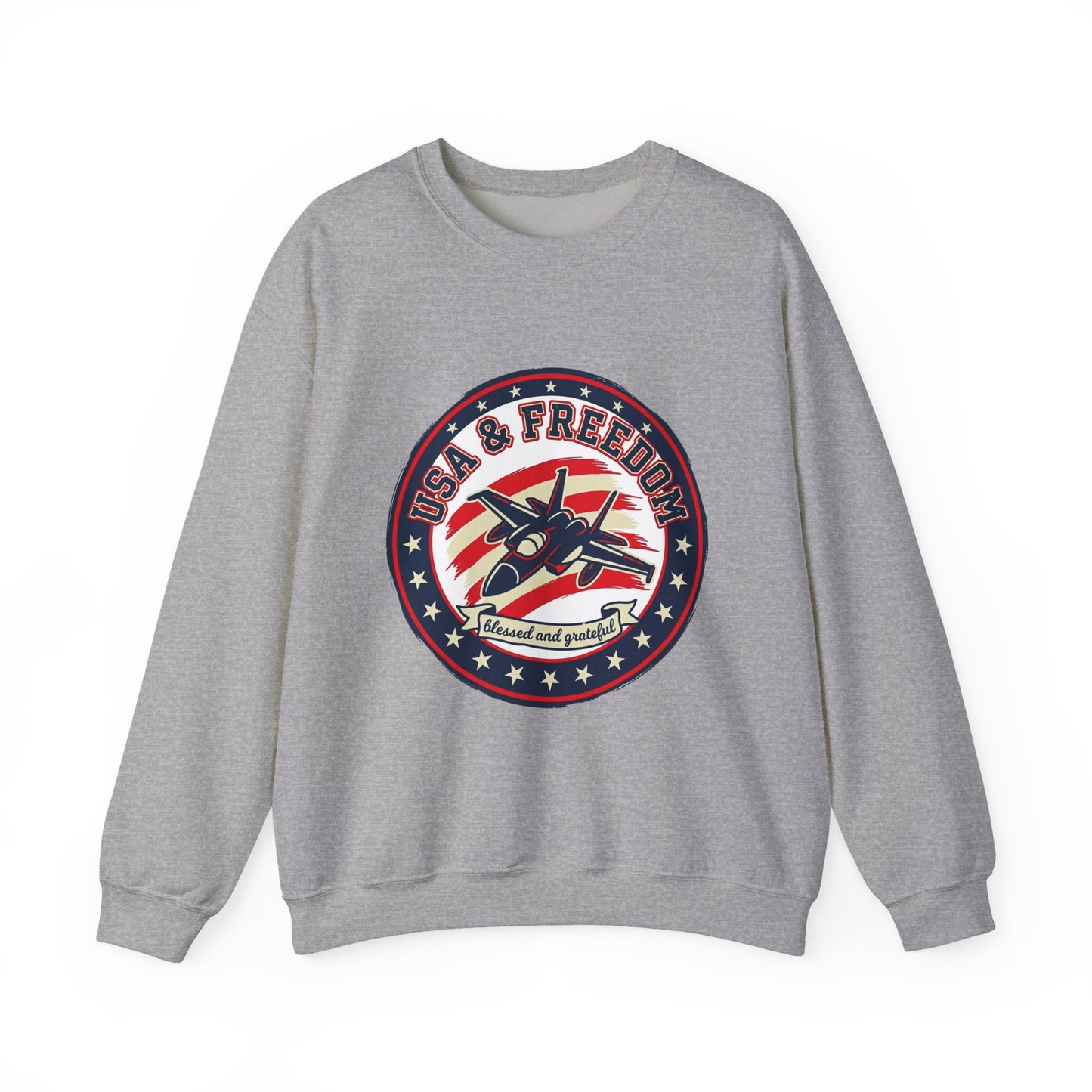USA & Freedom Crewneck Sweatshirt | patriotic, faith-based vintage Americana