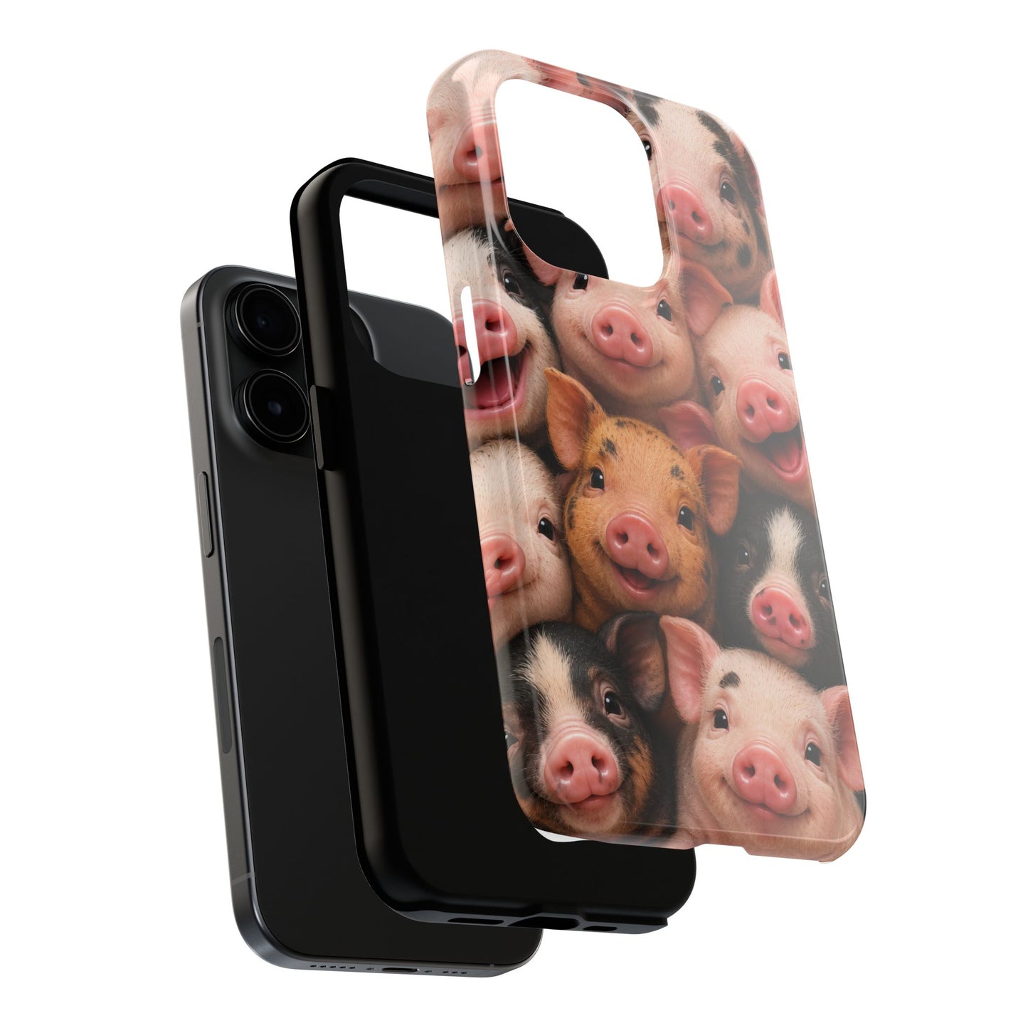 Pig Faces Tough Phone Case — Cute Farm Animal iPhone Protective Cover