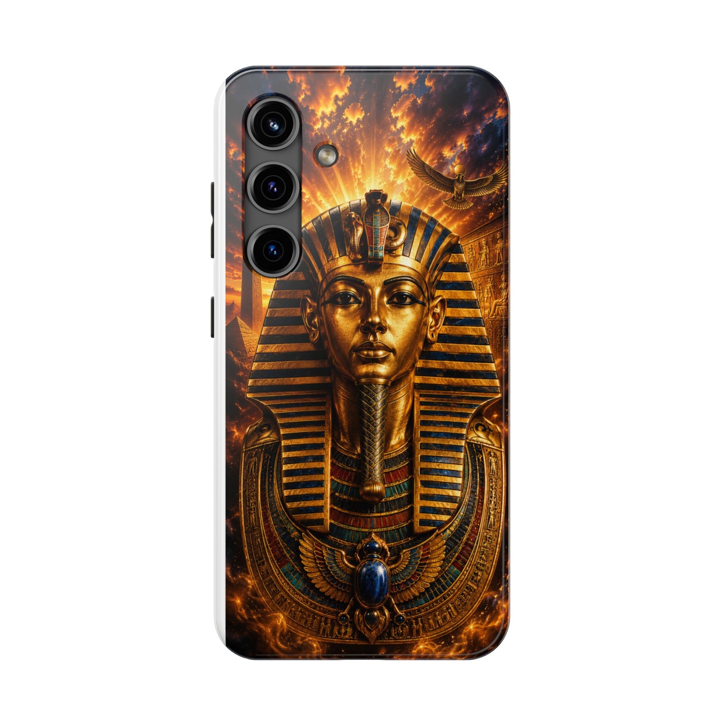 Egyptian Pharaoh Tough Phone Case — Protective Golden Tutankhamun Design