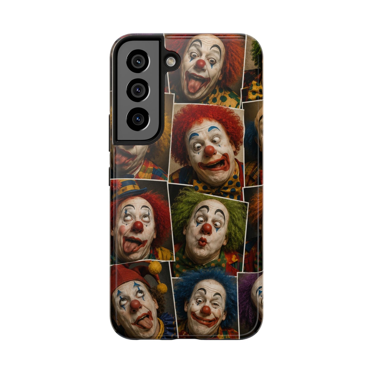 Clown Collage Tough Phone Case — Retro Carnival Horror Pattern