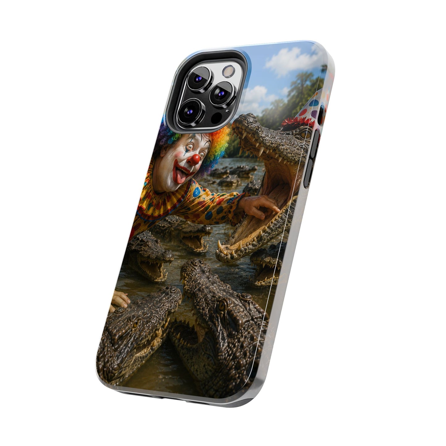 Creepy Clown Alligator Tough Phone Case — Horror Phone Cover for Scary Fans