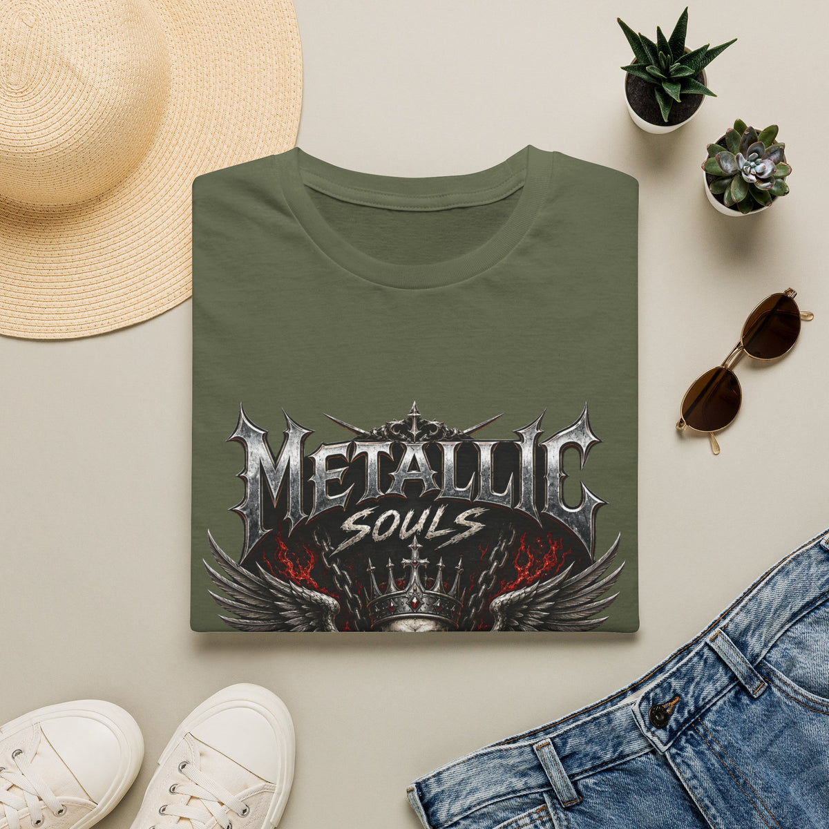 Metallic Souls Skull Tee — Heavy Metal Band Graphic T-Shirt