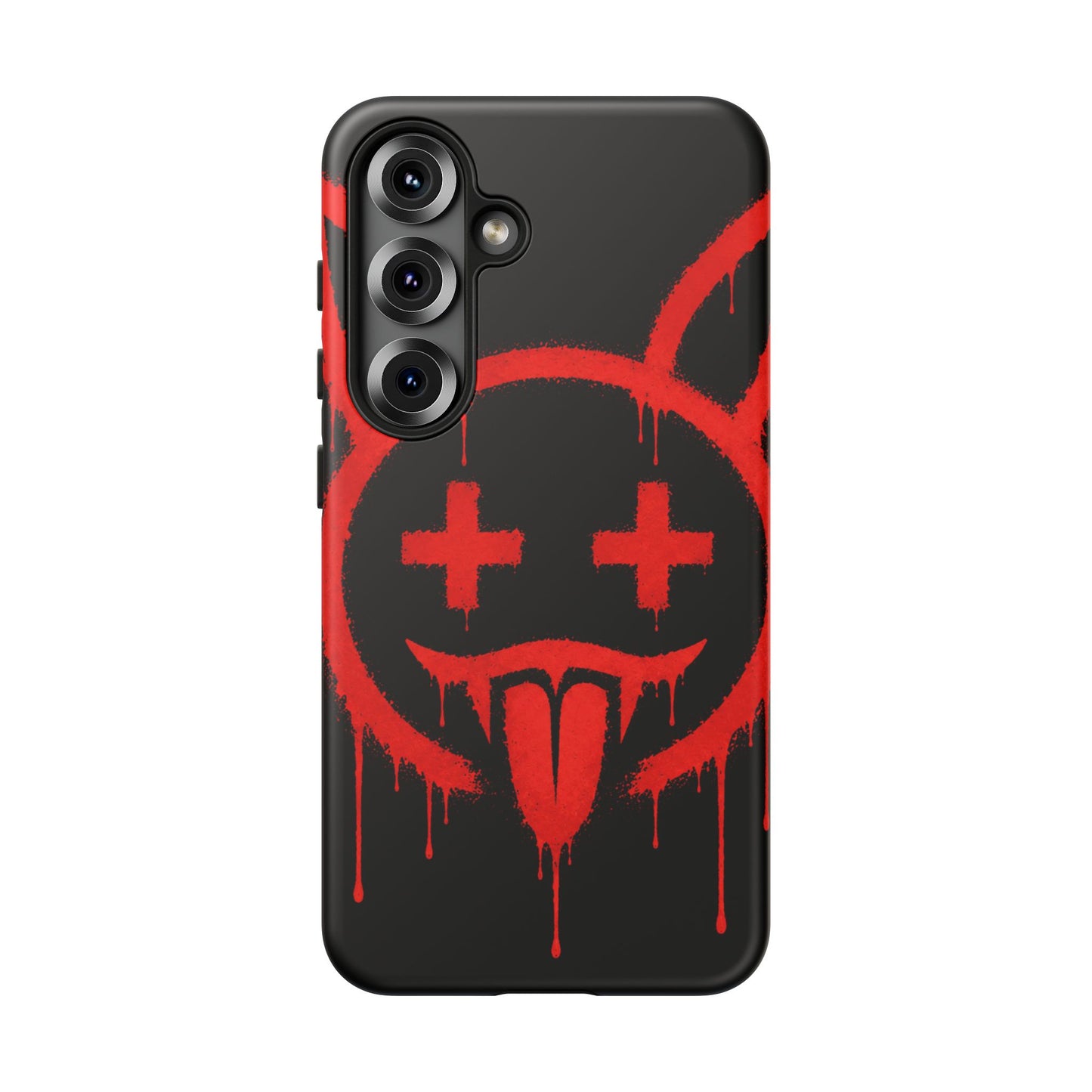 Phone Case - Metallic Souls Red Drip Smiley Graffiti Design