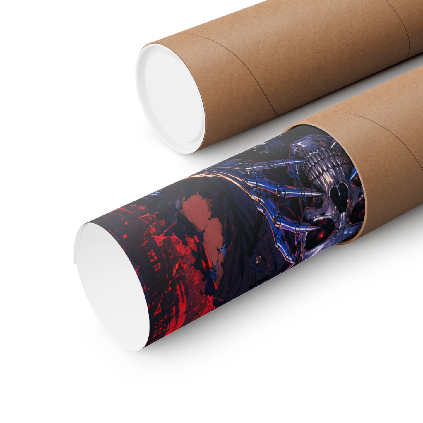 Metallic Souls Skull Poster — Gothic Anime Matte Vertical Wall Art