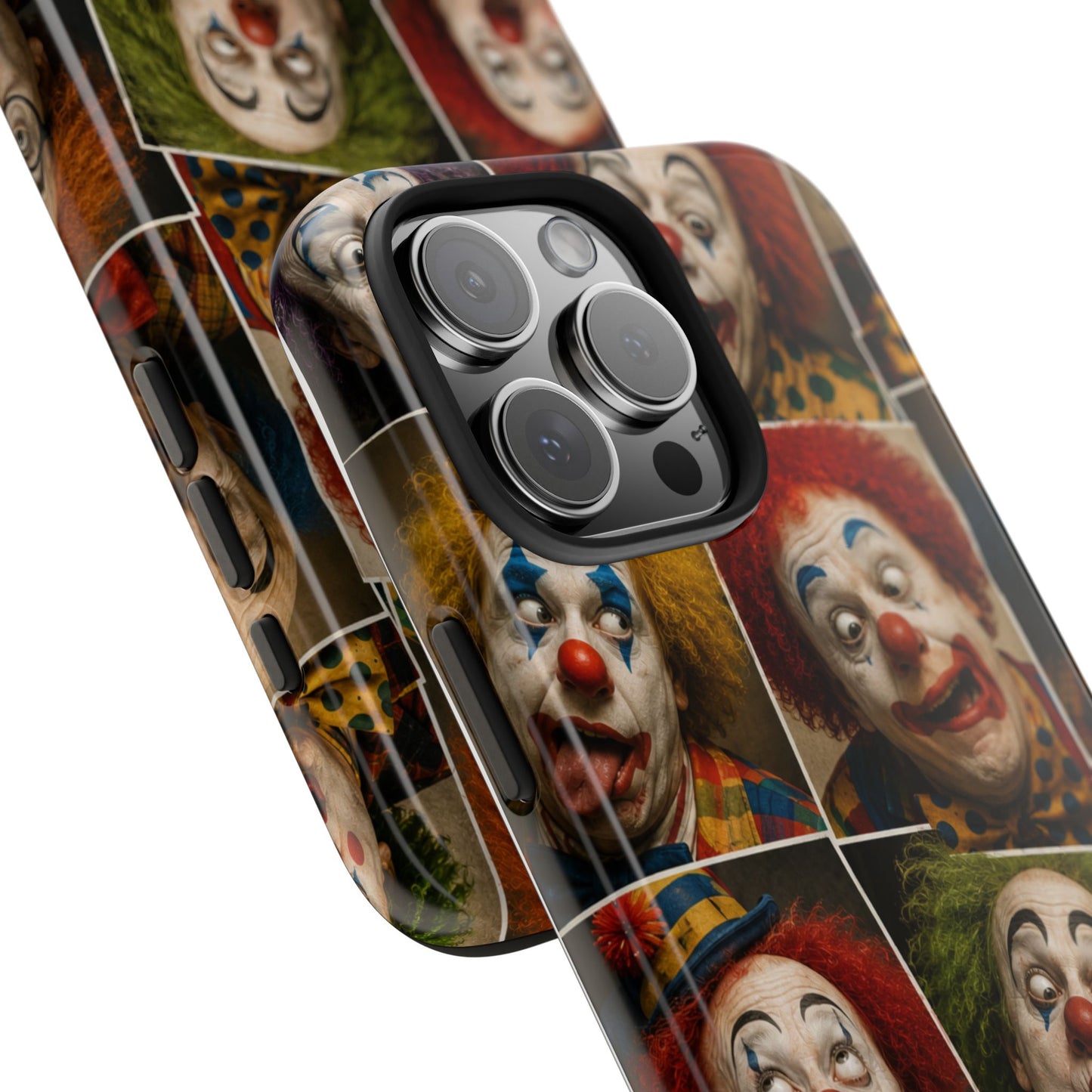 Clown Collage Tough Phone Case — Retro Carnival Horror Pattern