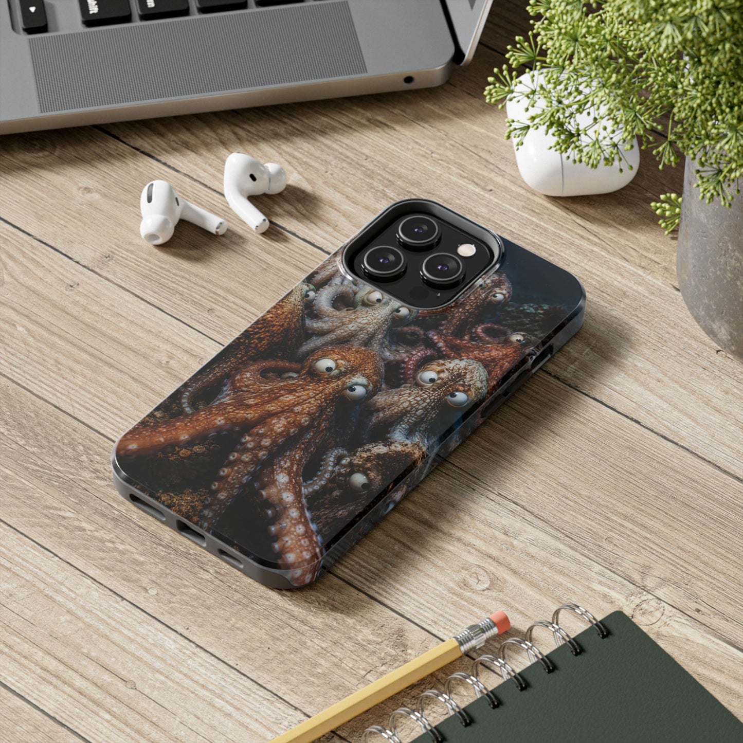 Octopus Cluster Tough Phone Case — Cute Underwater Sea Creature Protection