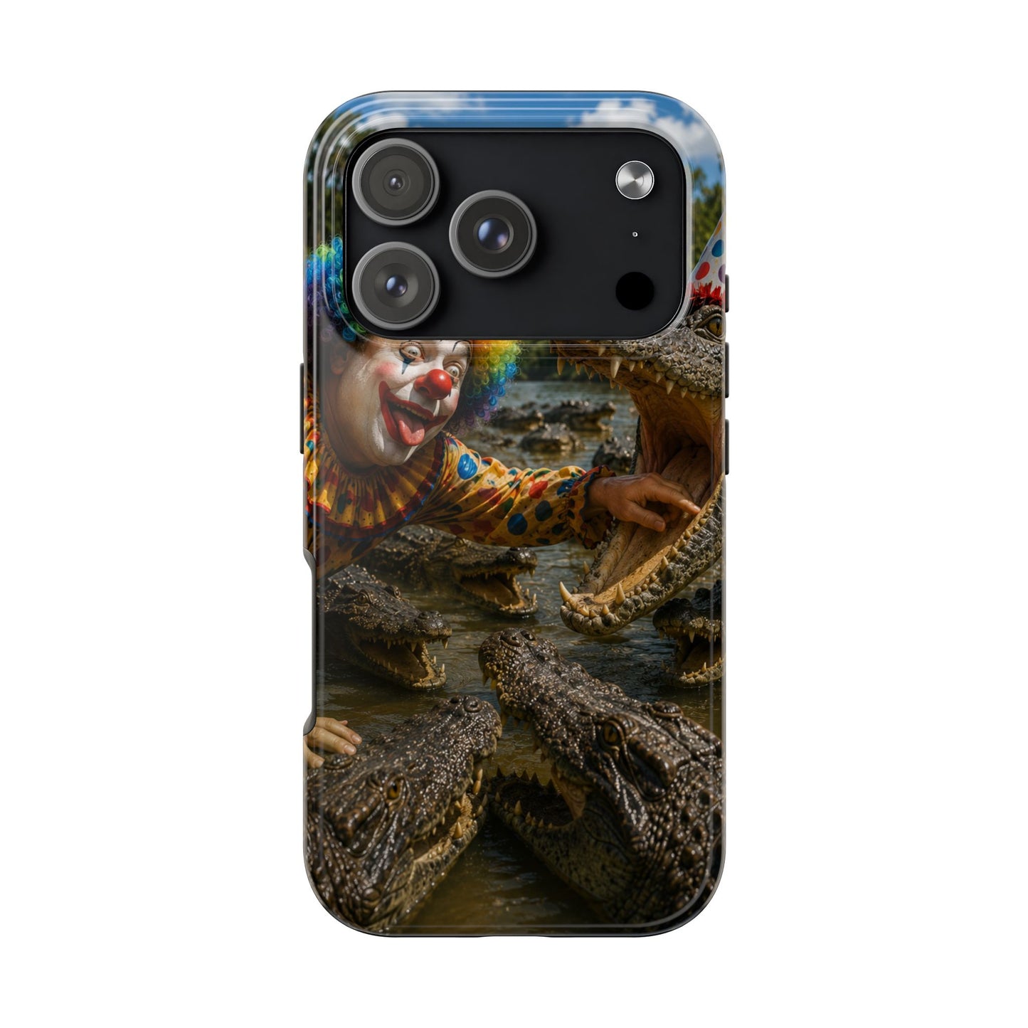 Creepy Clown Alligator Tough Phone Case — Horror Phone Cover for Scary Fans