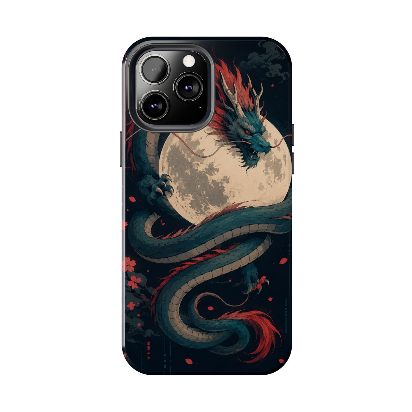 Dragon Moon Phone Case — Mythic Asian Serpent Design Tough Case