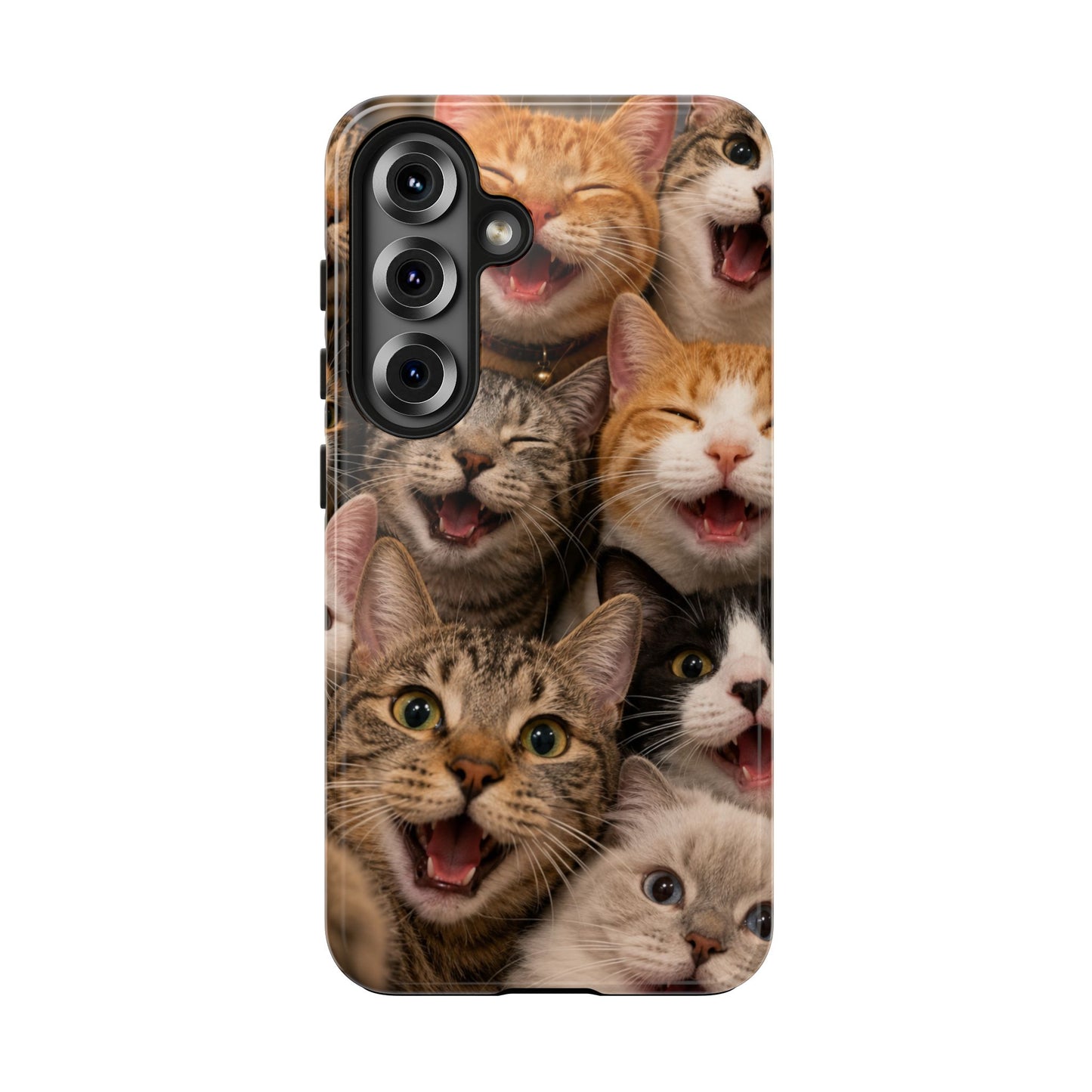 Tough Smiling Cats Collage Phone Case – Cute Cat Faces for iPhone