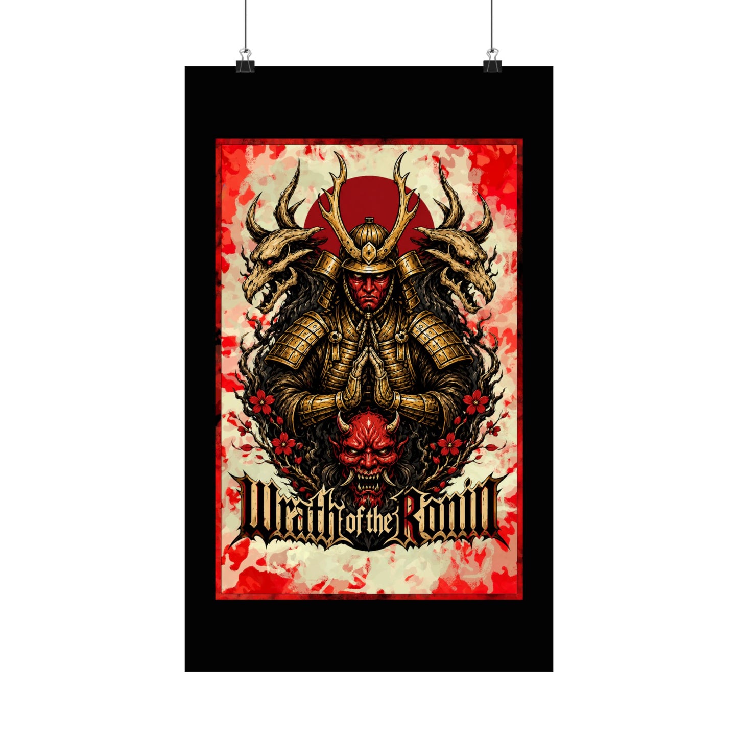 Samurai Wrath Poster — 'Wrath of the Ronin' Matte Vertical Art Print