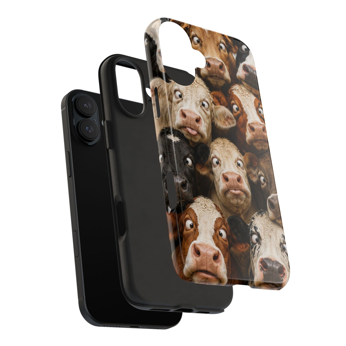 Cow Collage Tough Phone Case — Funny Farm Animal Protective Phone Cover
