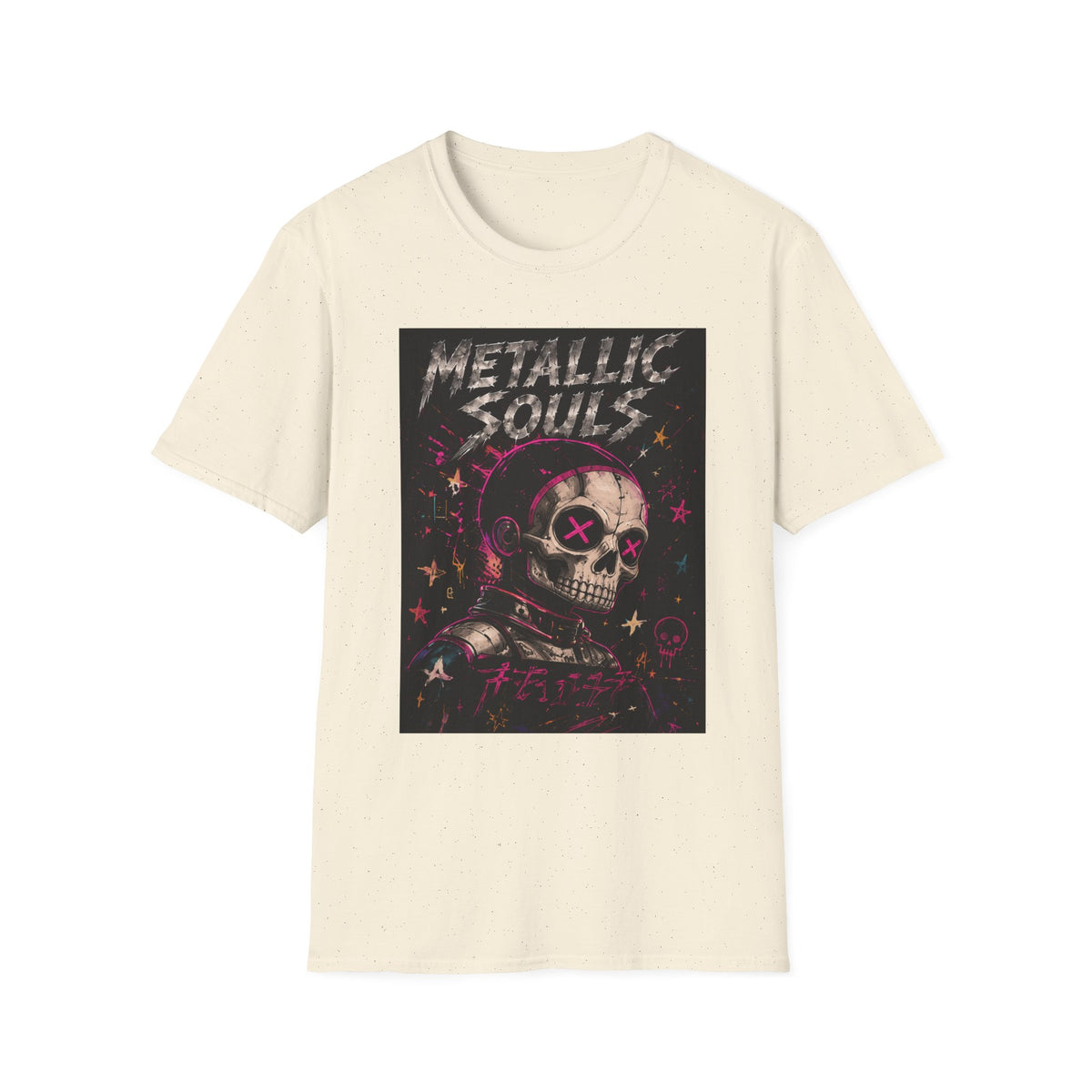 Metallic Souls Skull T‑Shirt — Retro Grunge Rock Tee