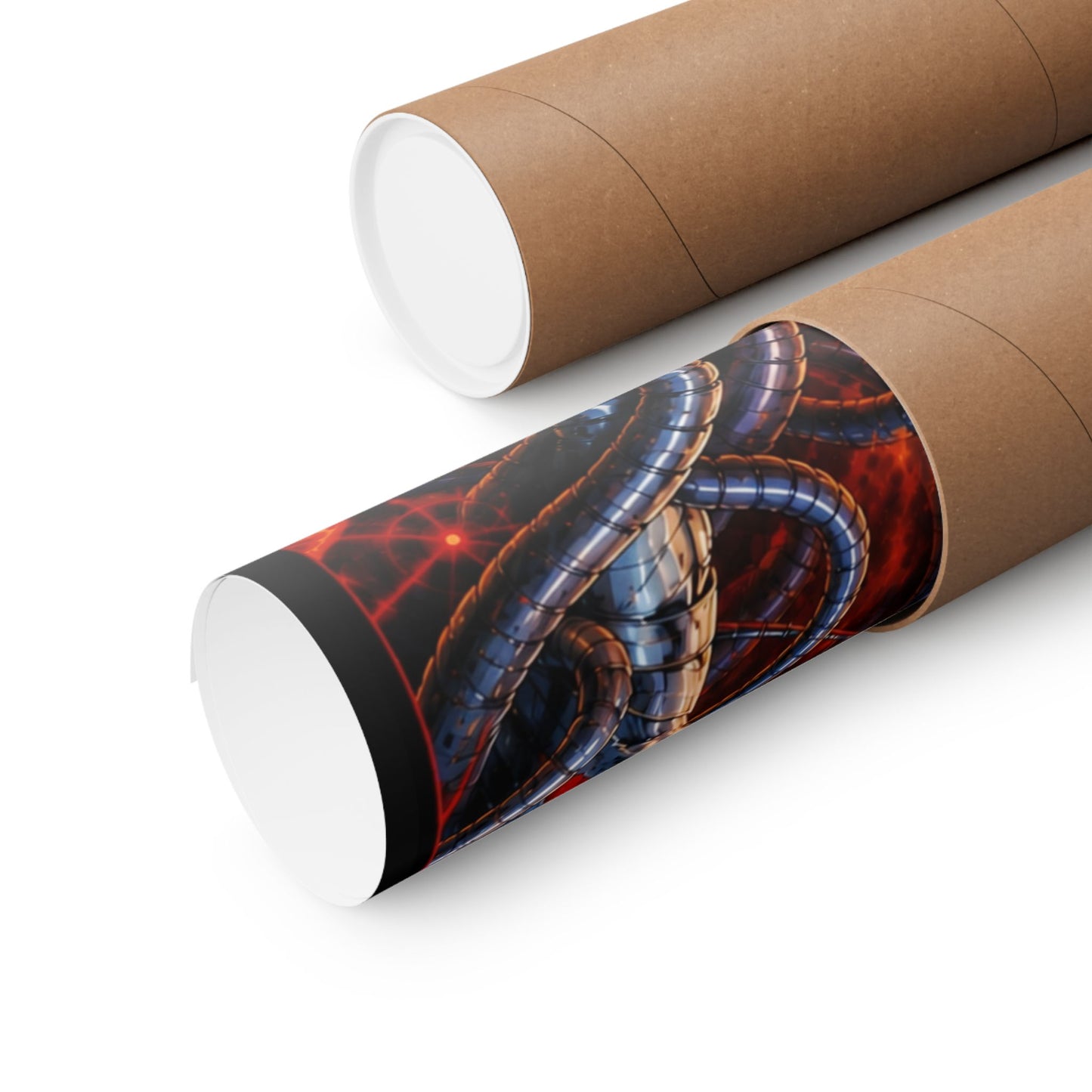 Metallic Souls Anime Poster — Matte Vertical Sci‑Fi Horror Art Print