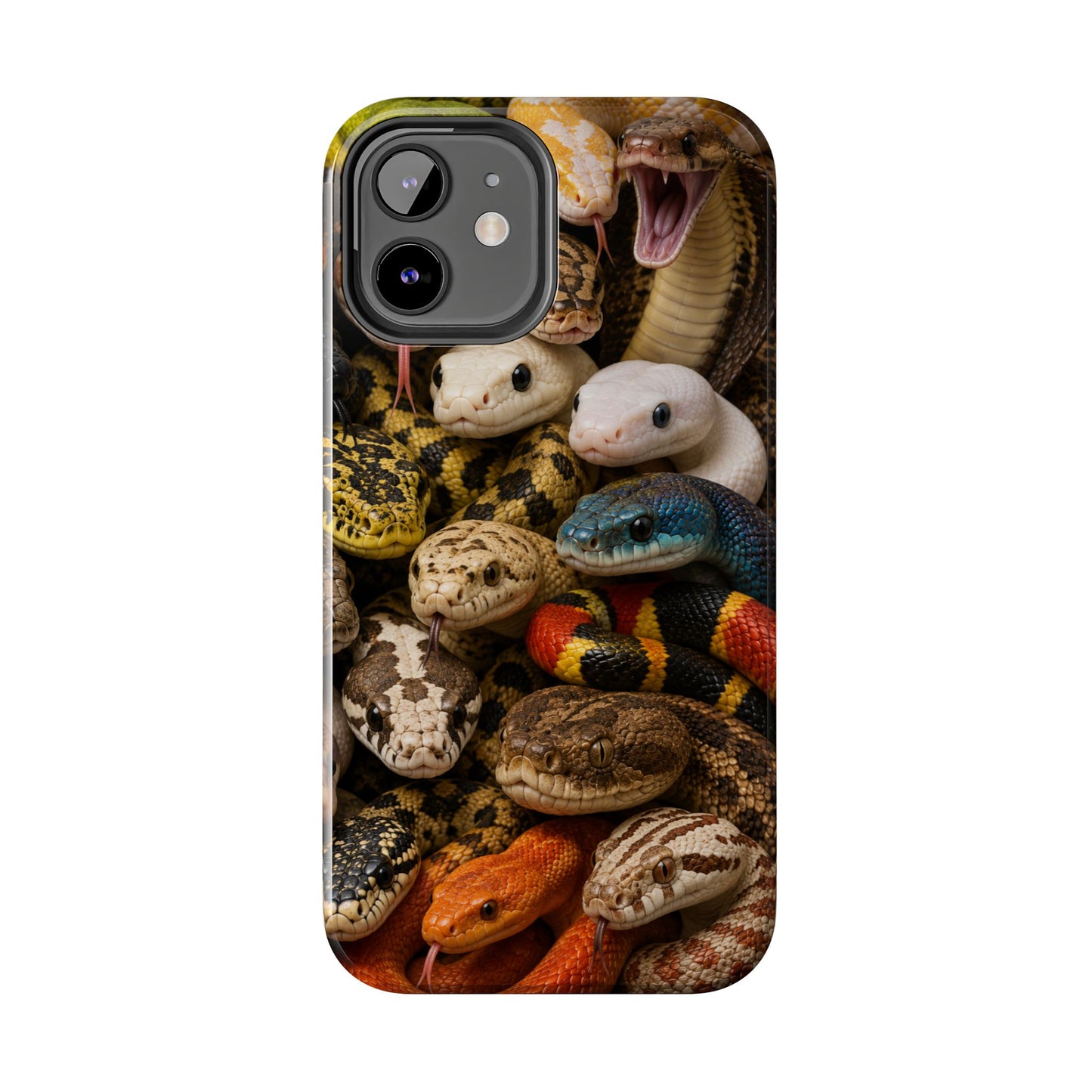 Snake Pattern Tough Phone Case — Colorful Snakes Protective Phone Cover
