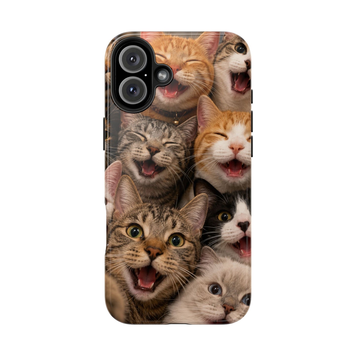 Tough Smiling Cats Collage Phone Case – Cute Cat Faces for iPhone