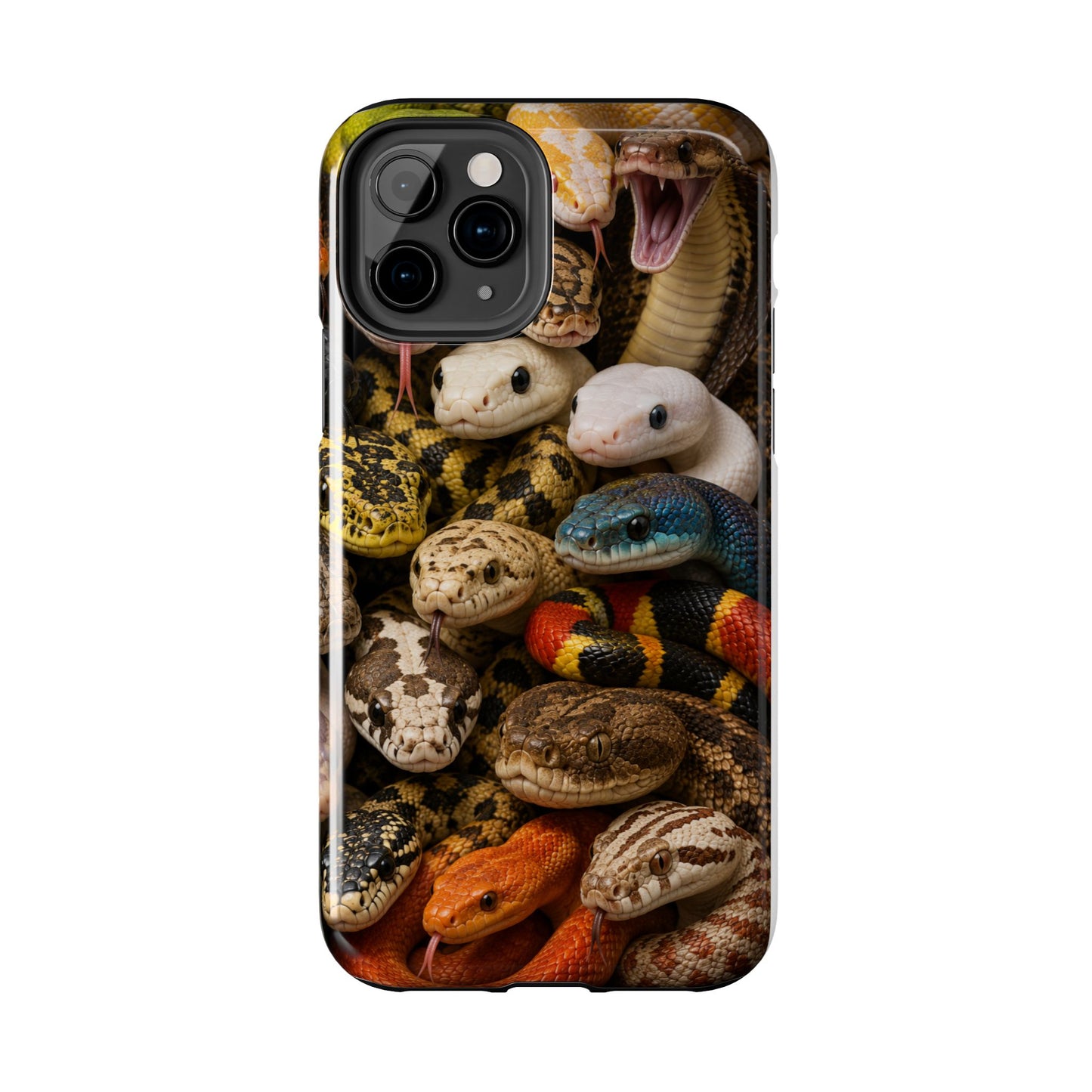 Snake Pattern Tough Phone Case — Colorful Snakes Protective Phone Cover