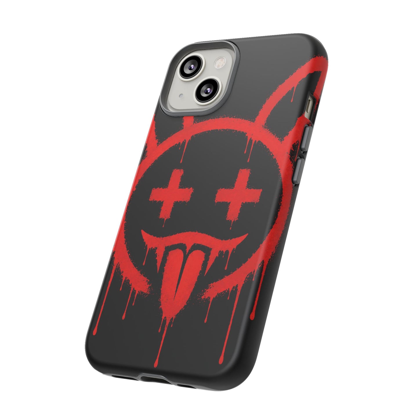 Phone Case - Metallic Souls Red Drip Smiley Graffiti Design