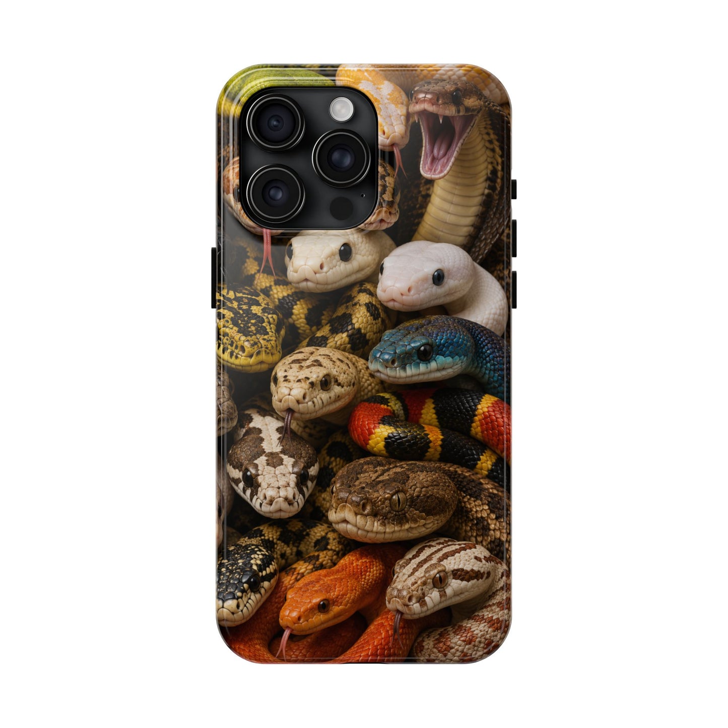 Snake Pattern Tough Phone Case — Colorful Snakes Protective Phone Cover