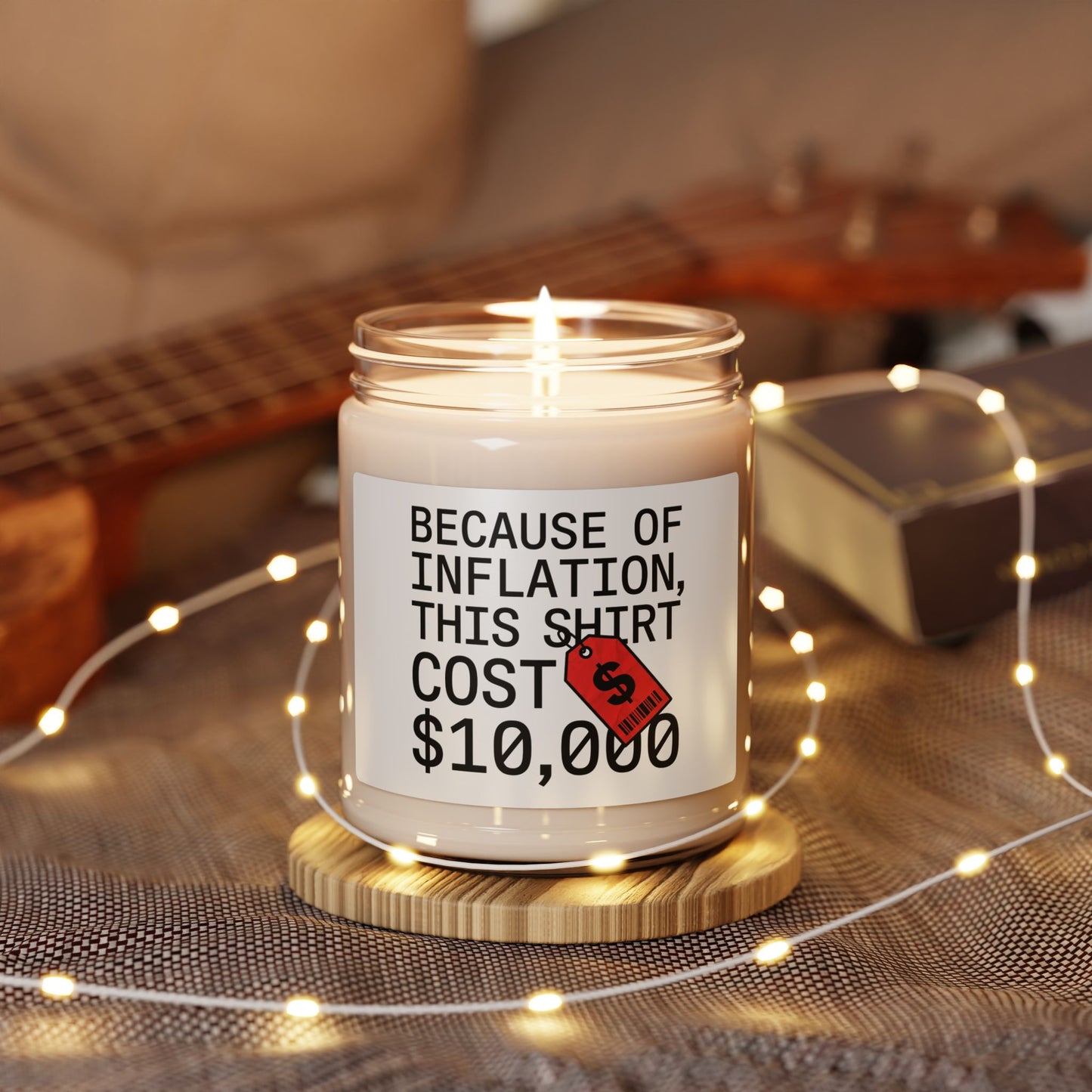 Ironic Money-Flex Text Candle | Scented Soy Candle, Meme Streetwear Satire