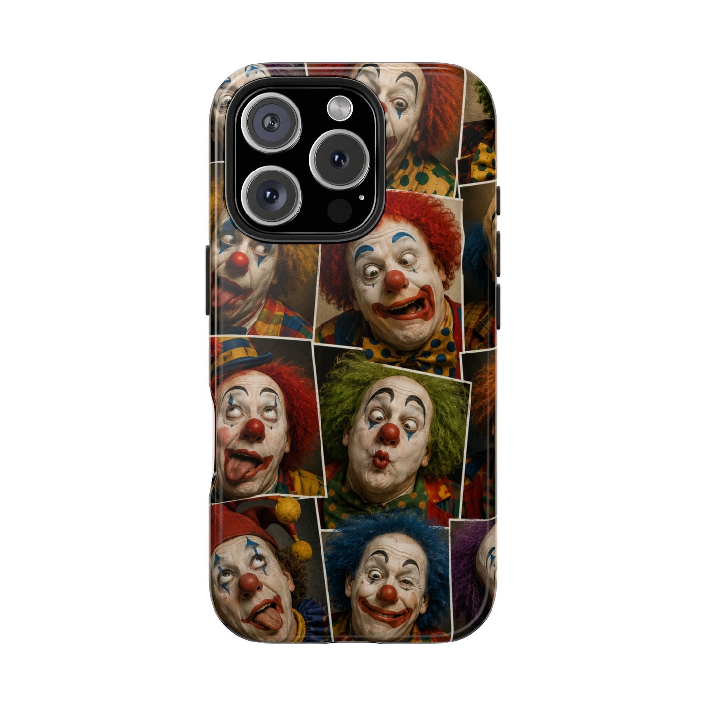 Clown Collage Tough Phone Case — Retro Carnival Horror Pattern