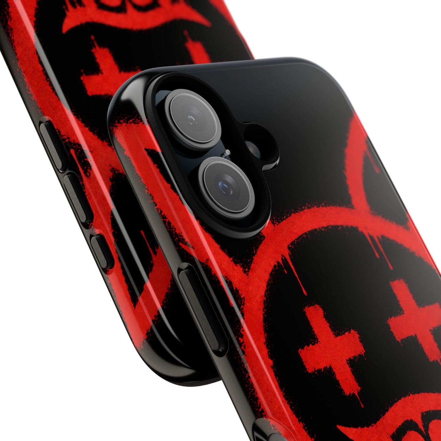 Phone Case - Metallic Souls Red Drip Smiley Graffiti Design