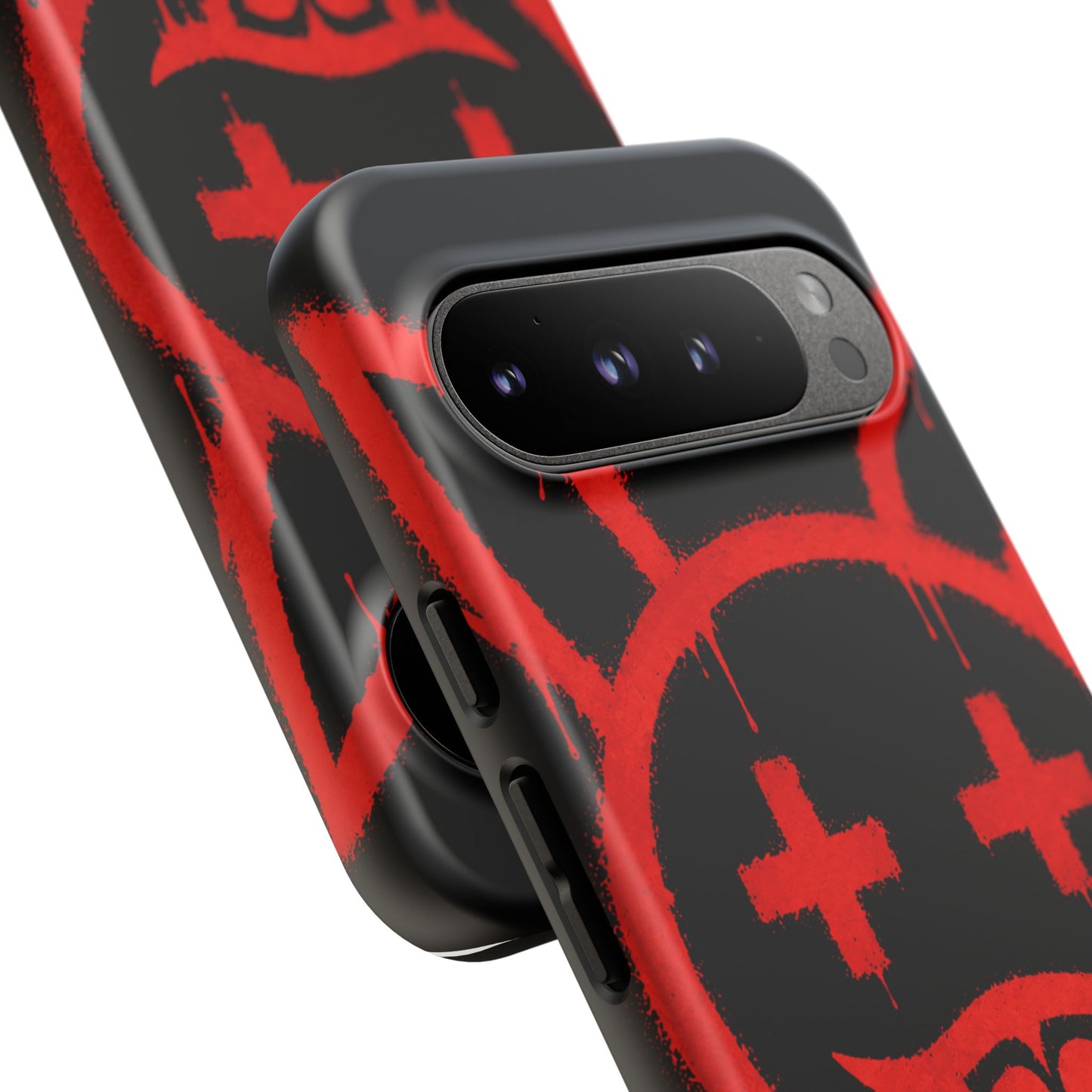 Phone Case - Metallic Souls Red Drip Smiley Graffiti Design