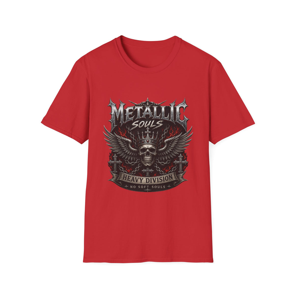 Metallic Souls Skull Tee — Heavy Metal Band Graphic T-Shirt