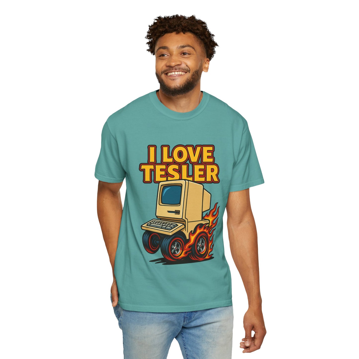I Love Tesler Vintage Computer Tee — Retro Tech Graphic T-Shirt