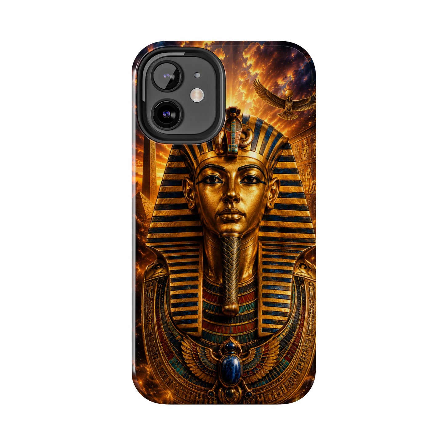 Egyptian Pharaoh Tough Phone Case — Protective Golden Tutankhamun Design