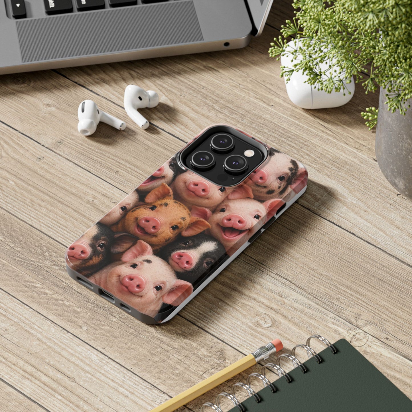 Pig Faces Tough Phone Case — Cute Farm Animal iPhone Protective Cover