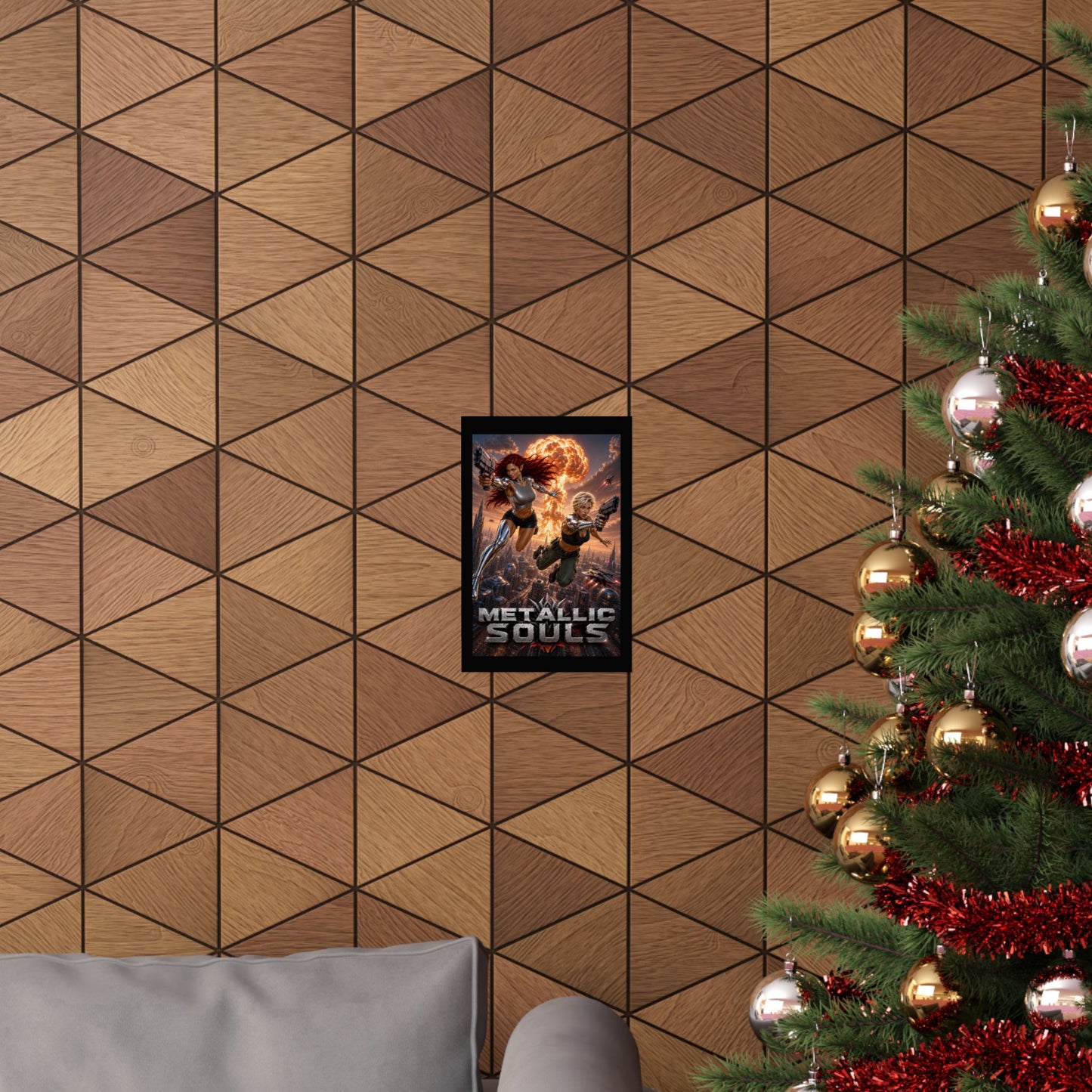 Metallic Souls Sci‑Fi Poster — Action Cyberpunk Movie Art