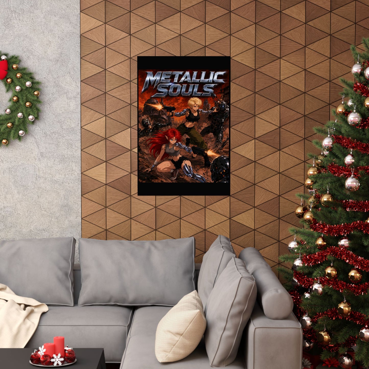 Metallic Souls Poster — Anime Sci‑Fi Action Matte Vertical Print