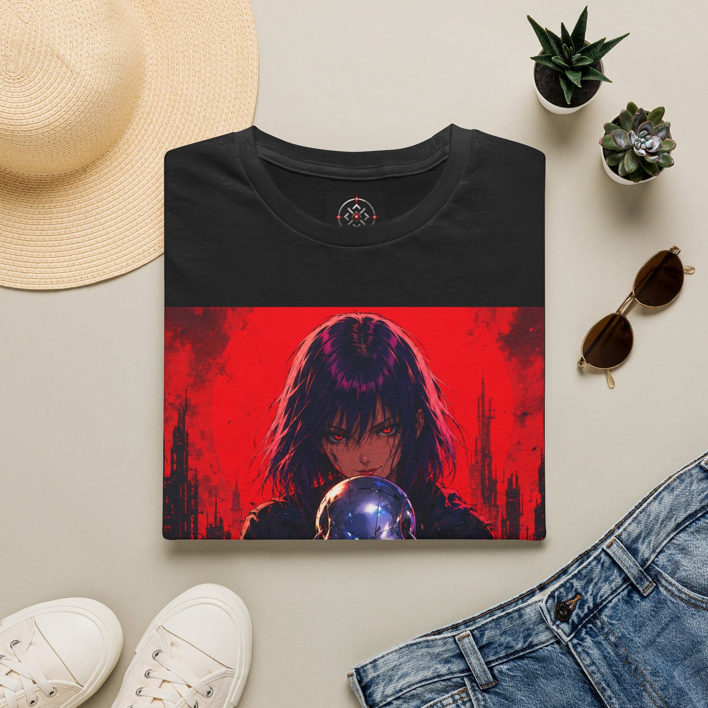 Metallic Souls Gothic Tee — Mystic Fortune Teller Anime Graphic T-Shirt