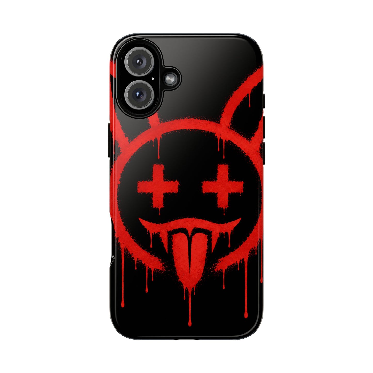 Phone Case - Metallic Souls Red Drip Smiley Graffiti Design